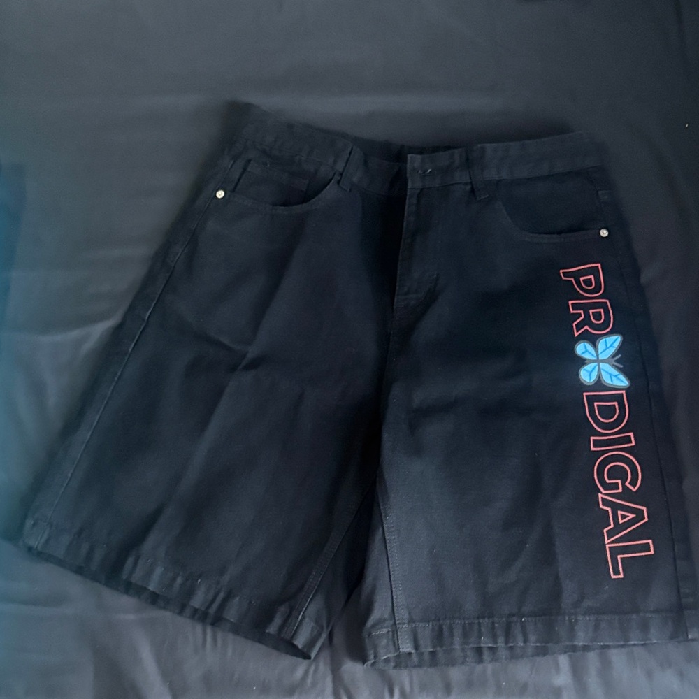 Women's Black Shorts with Blue Accent - Picture 6 of 6